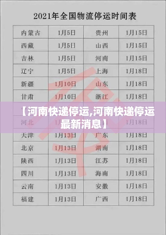 【河南快递停运,河南快递停运最新消息】