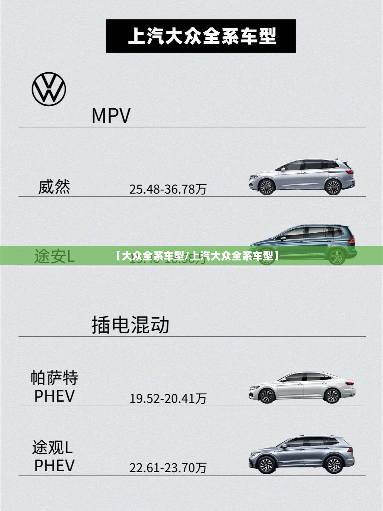 【大众全系车型/上汽大众全系车型】