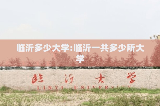 临沂多少大学:临沂一共多少所大学