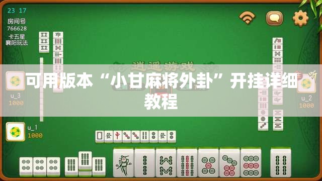 可用版本“小甘麻将外卦”开挂详细教程