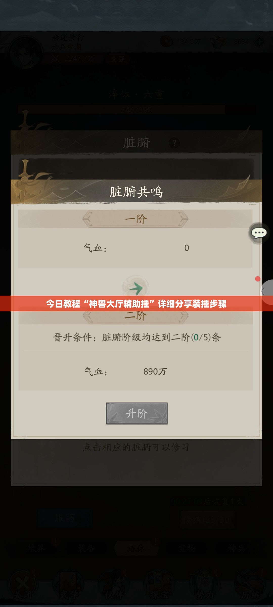 今日教程“神兽大厅辅助挂	”详细分享装挂步骤
