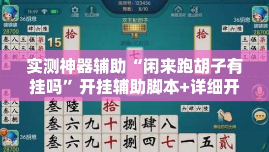 实测神器辅助“闲来跑胡子有挂吗”开挂辅助脚本+详细开挂安装教程