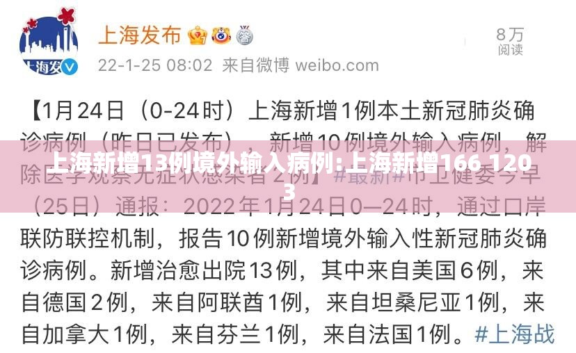 上海新增13例境外输入病例:上海新增166 1203