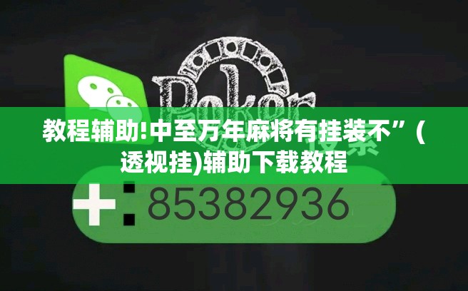 教程辅助!中至万年麻将有挂装不”(透视挂)辅助下载教程