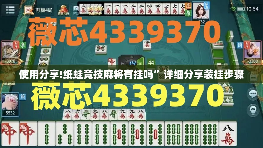 使用分享!纸蛙竞技麻将有挂吗”详细分享装挂步骤
