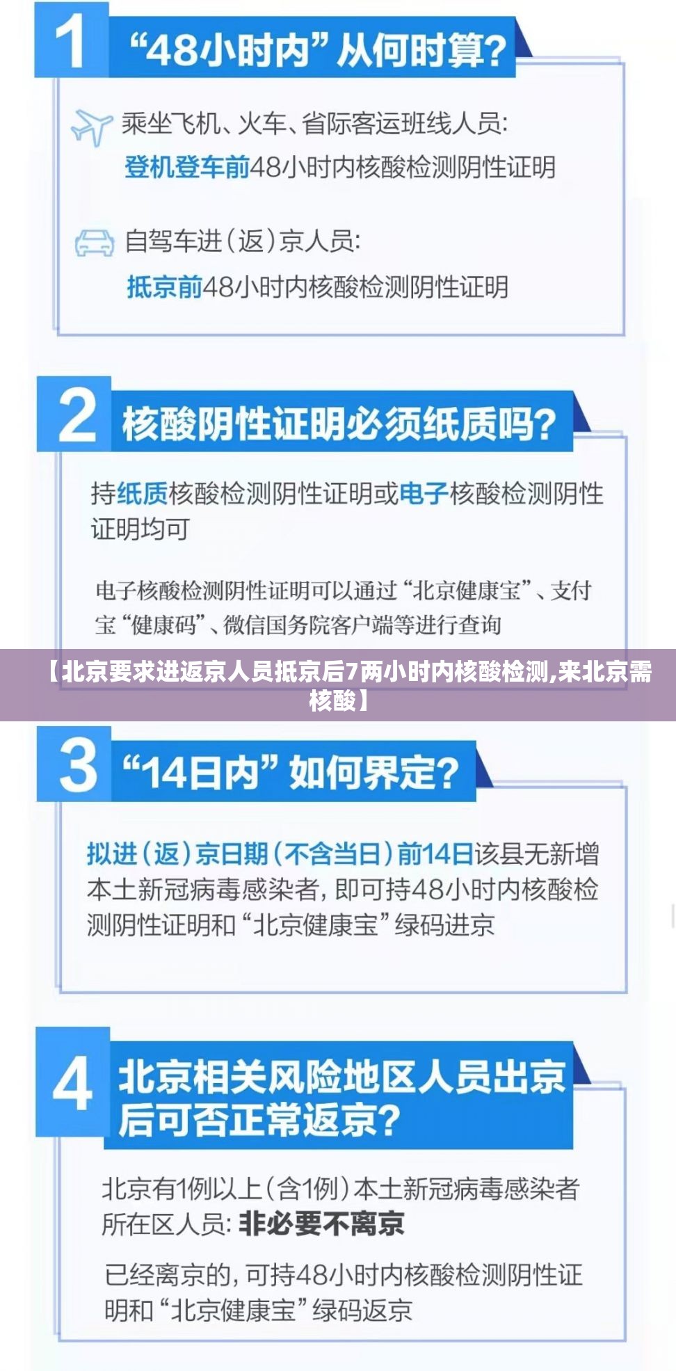 【北京要求进返京人员抵京后7两小时内核酸检测,来北京需核酸】