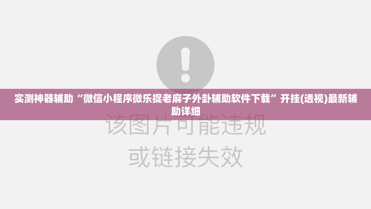 实测神器辅助“微信小程序微乐捉老麻子外卦辅助软件下载”开挂(透视)最新辅助详细