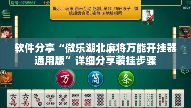软件分享“微乐湖北麻将万能开挂器通用版”详细分享装挂步骤