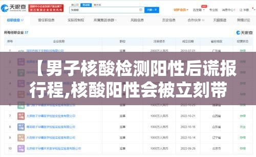 【男子核酸检测阳性后谎报行程,核酸阳性会被立刻带走吗】