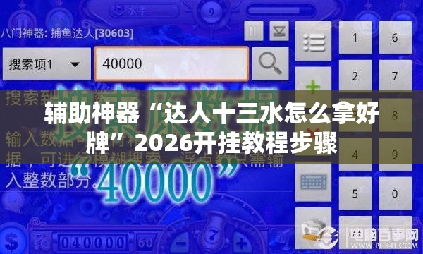 辅助神器“达人十三水怎么拿好牌”2026开挂教程步骤