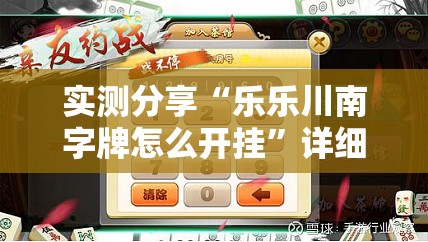 实测分享“乐乐川南字牌怎么开挂”详细分享装挂步骤