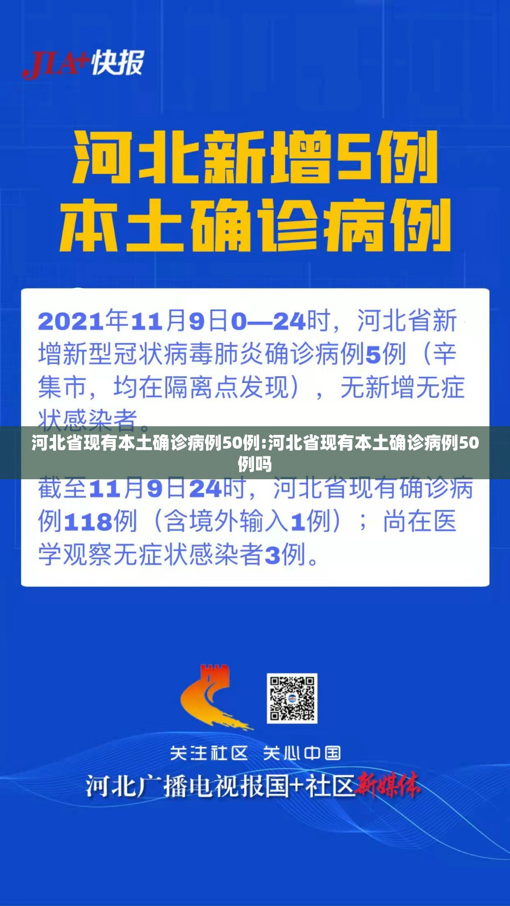 河北省现有本土确诊病例50例:河北省现有本土确诊病例50例吗