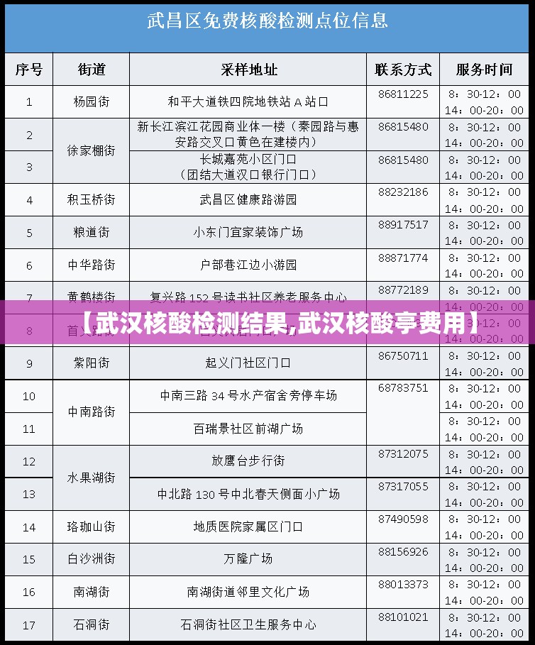 【武汉核酸检测结果,武汉核酸亭费用】