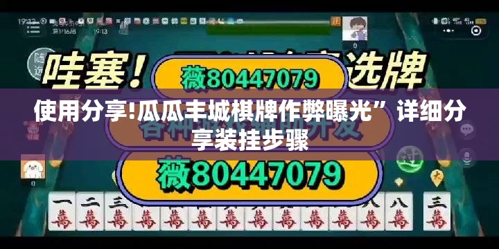 使用分享!瓜瓜丰城棋牌作弊曝光”详细分享装挂步骤