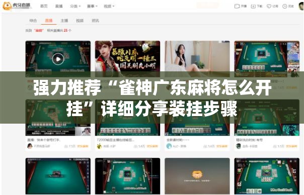 强力推荐“雀神广东麻将怎么开挂	”详细分享装挂步骤