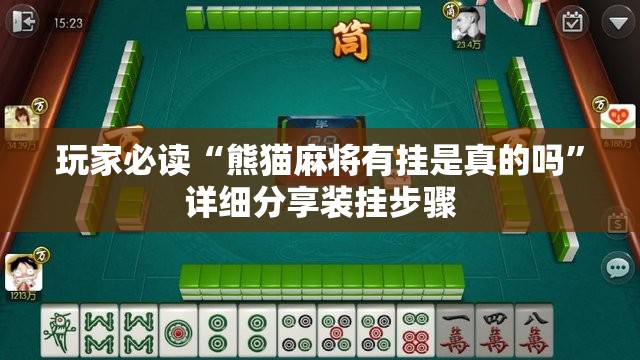 玩家必读“熊猫麻将有挂是真的吗”详细分享装挂步骤