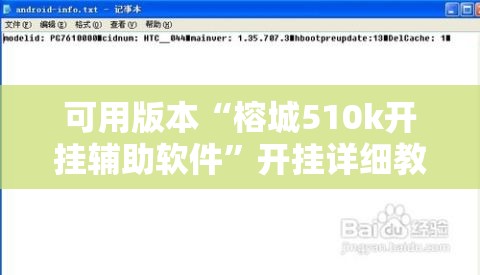可用版本“榕城510k开挂辅助软件”开挂详细教程
