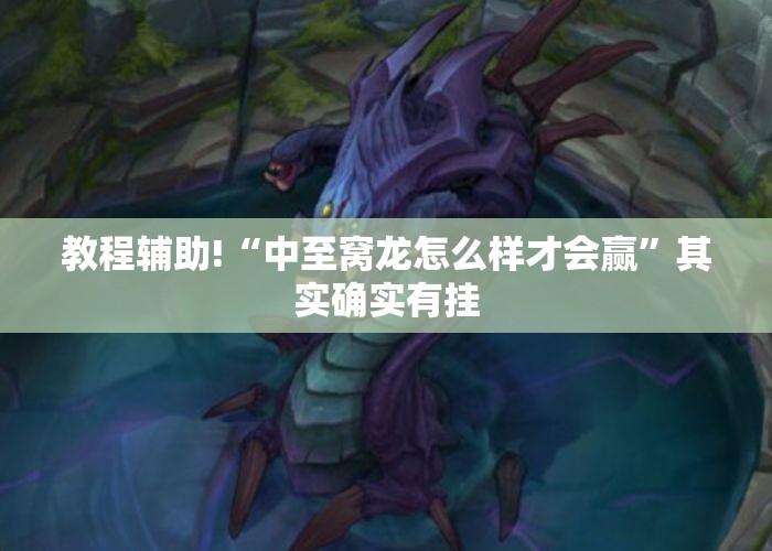 教程辅助!“中至窝龙怎么样才会赢”其实确实有挂