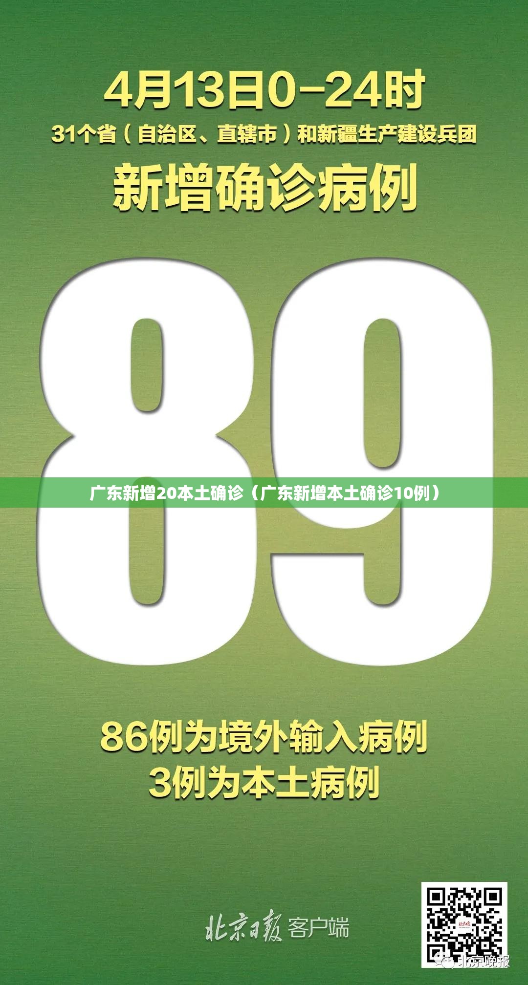 广东新增20本土确诊（广东新增本土确诊10例）
