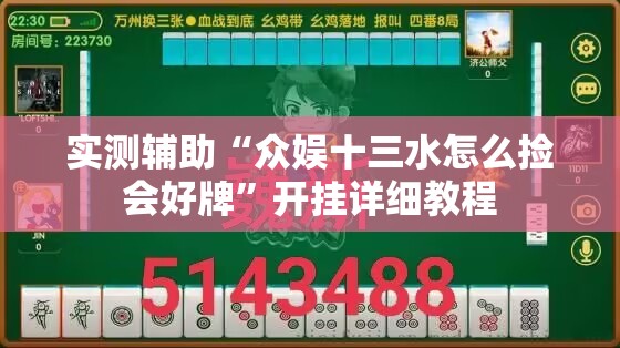 实测辅助“众娱十三水怎么捡会好牌”开挂详细教程