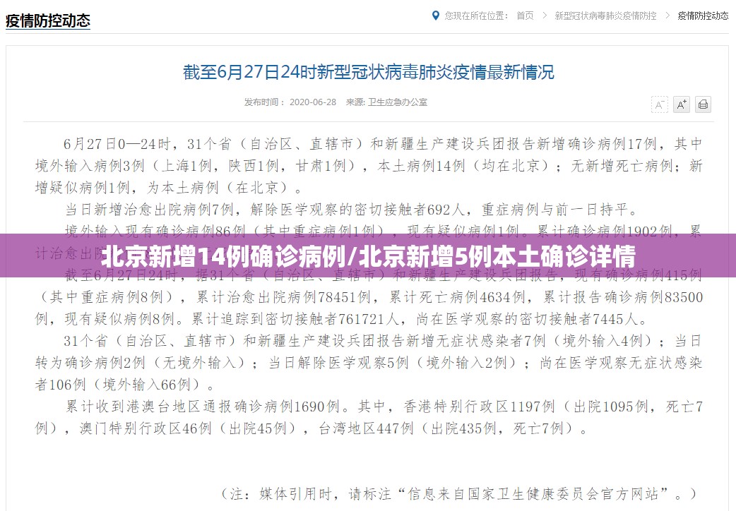 北京新增14例确诊病例/北京新增5例本土确诊详情