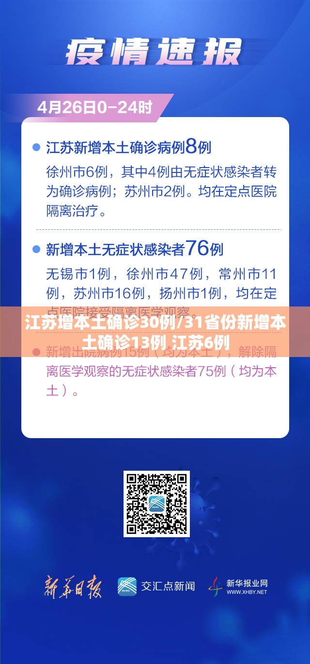 江苏增本土确诊30例/31省份新增本土确诊13例 江苏6例