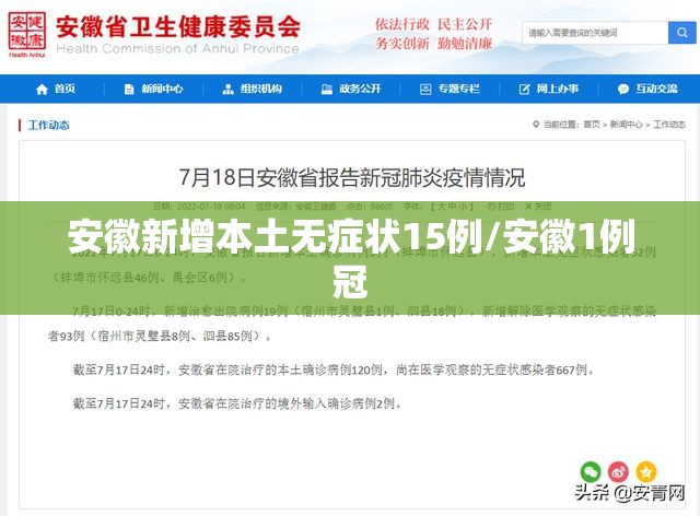 安徽新增本土无症状15例/安徽1例冠