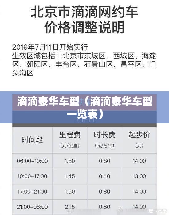 滴滴豪华车型（滴滴豪华车型一览表）