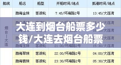 大连到烟台船票多少钱/大连去烟台船票时刻表 大连到烟台船票多少钱/大连去烟台船票时刻表