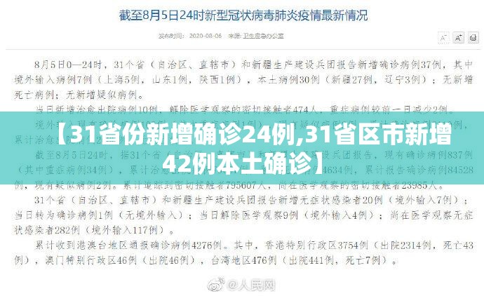 【31省份新增确诊24例,31省区市新增42例本土确诊】